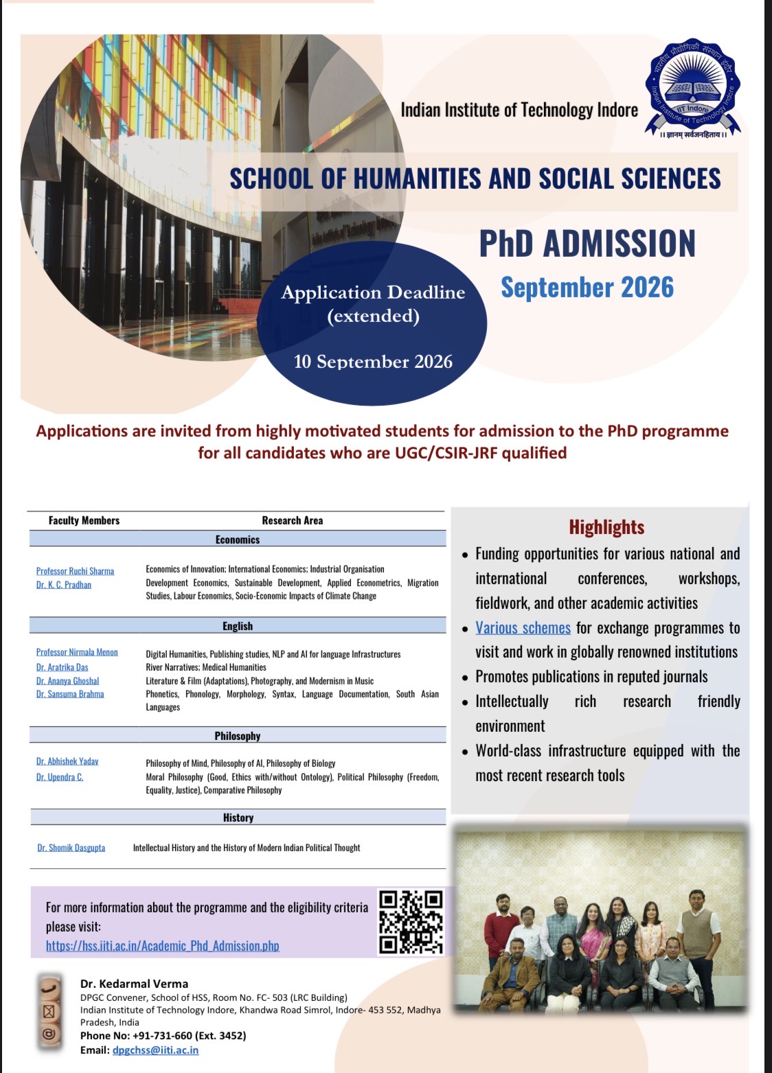  PhD Admissions September 2026- Dates Extended